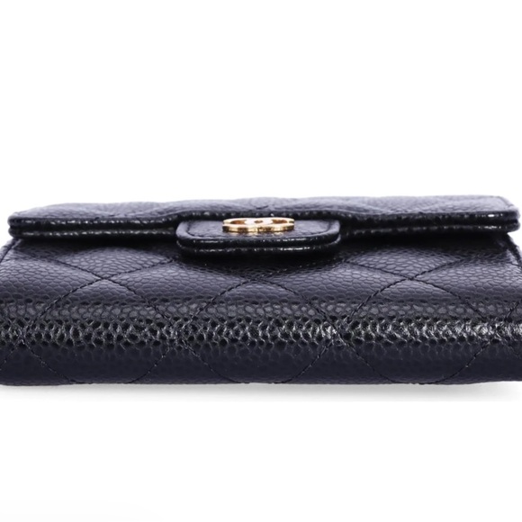 Chanel Black Trifold Quilted Caviar Leather Wallet - Picture 4 of 9